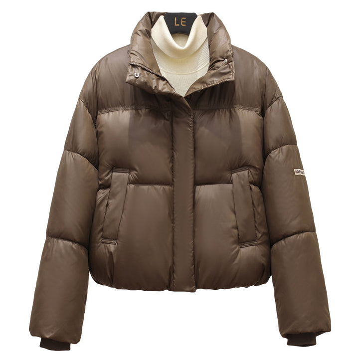 Damen modische kurz geschnittene Pufferjacke mit praktischen Eingrifftaschen Drune
