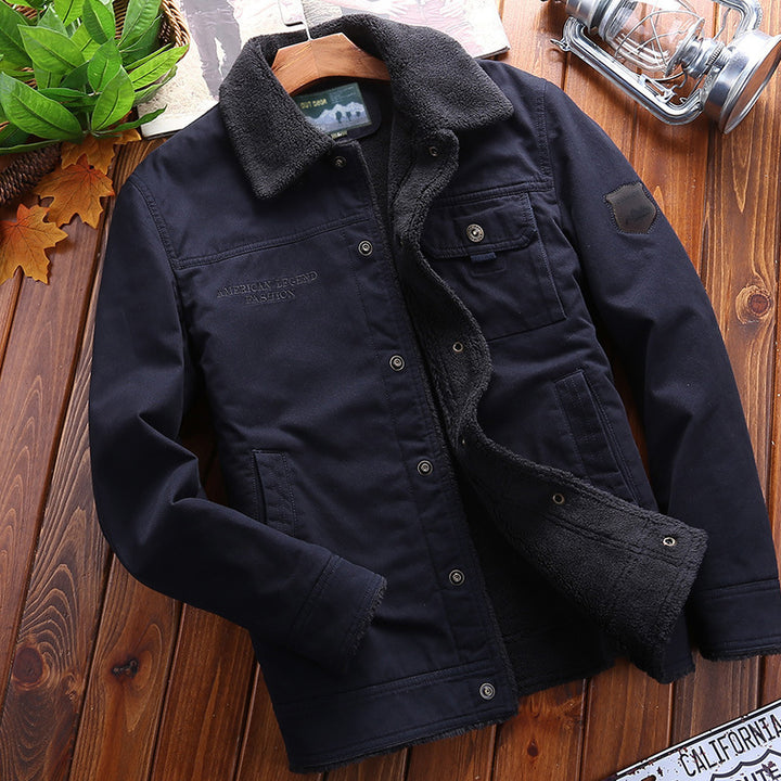 Herren Winterjacke mit Teddyfutter und praktischen Taschen Drune