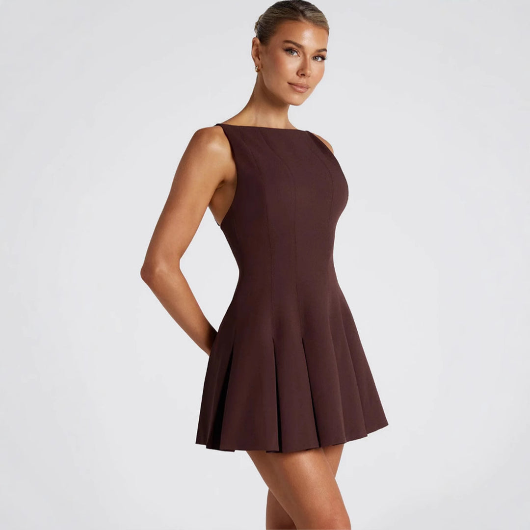 Damen Freizeitkleid mit schwingendem Rock und elegantem Schnitt Drune