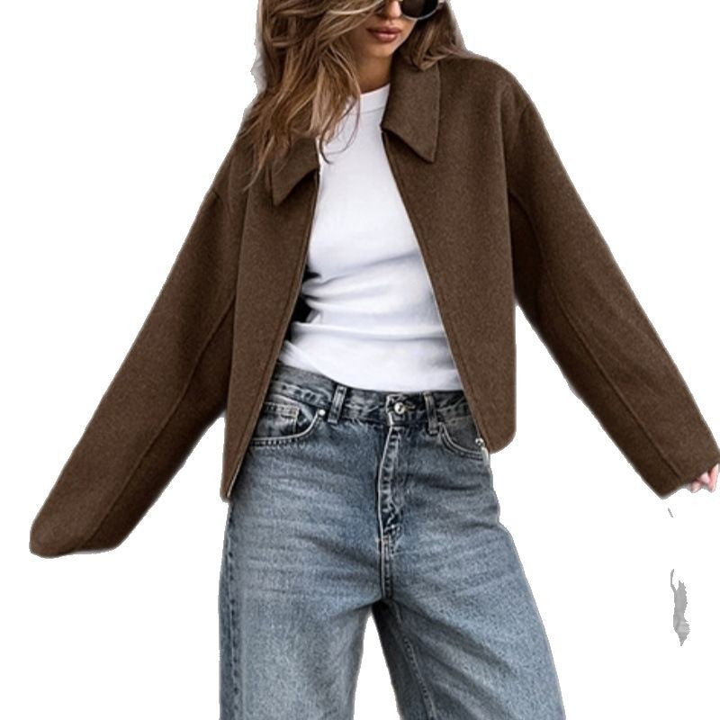 Damen modische Kurzjacke mit lässigem Schnitt Drune