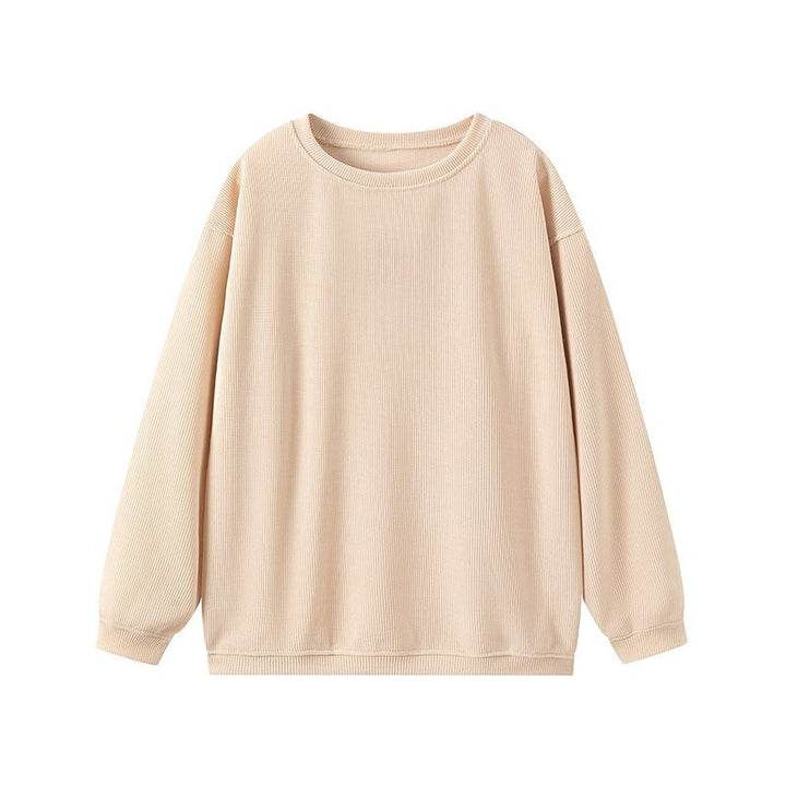 Damen gemütlicher und stilvoller Pullover mit Rippstruktur Drune
