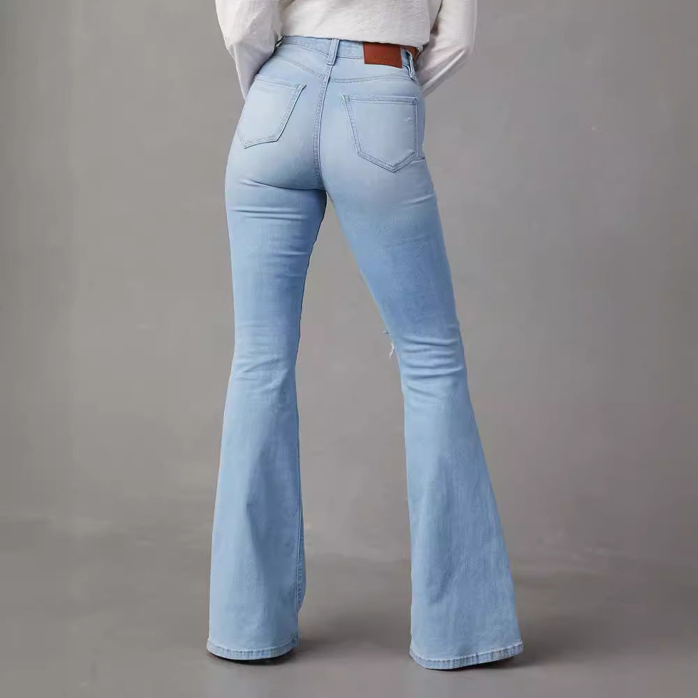 Damen Flared Jeans mit trendigem Destroyed-Effekt Drune