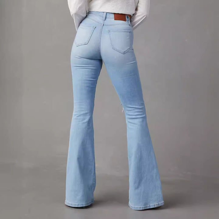 Damen Flared Jeans mit trendigem Destroyed-Effekt Drune