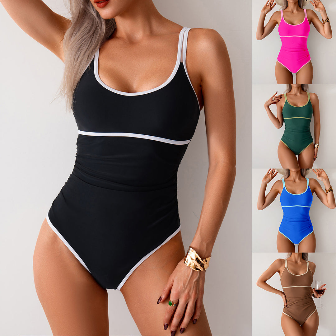 Damen Sportlicher Einteiler Badeanzug Drune