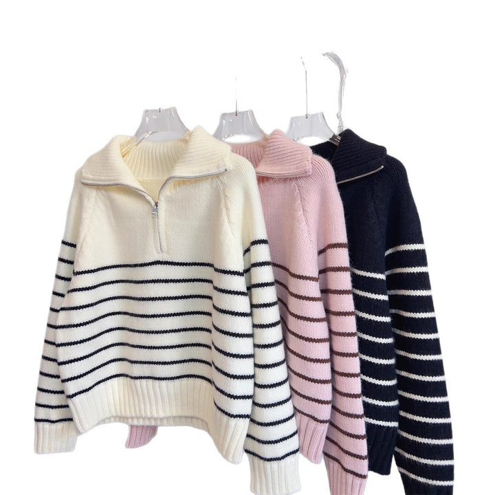 Damen Gemusterter Oversized Pullover Drune