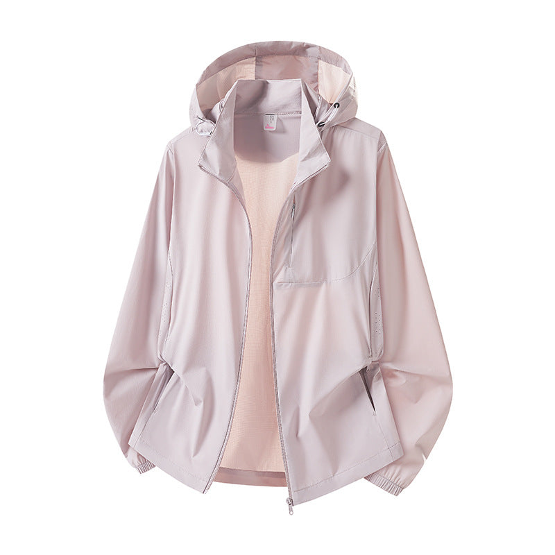 Damen Leichter Windbreaker mit Kapuze Drune