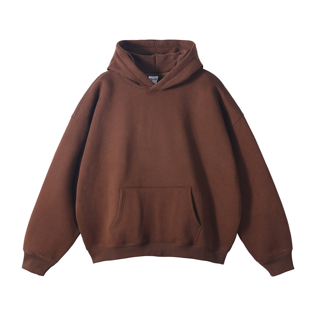 Unisex weit geschnittener Kapuzenpullover aus Bio-Baumwolle mit Kängurutasche Drune
