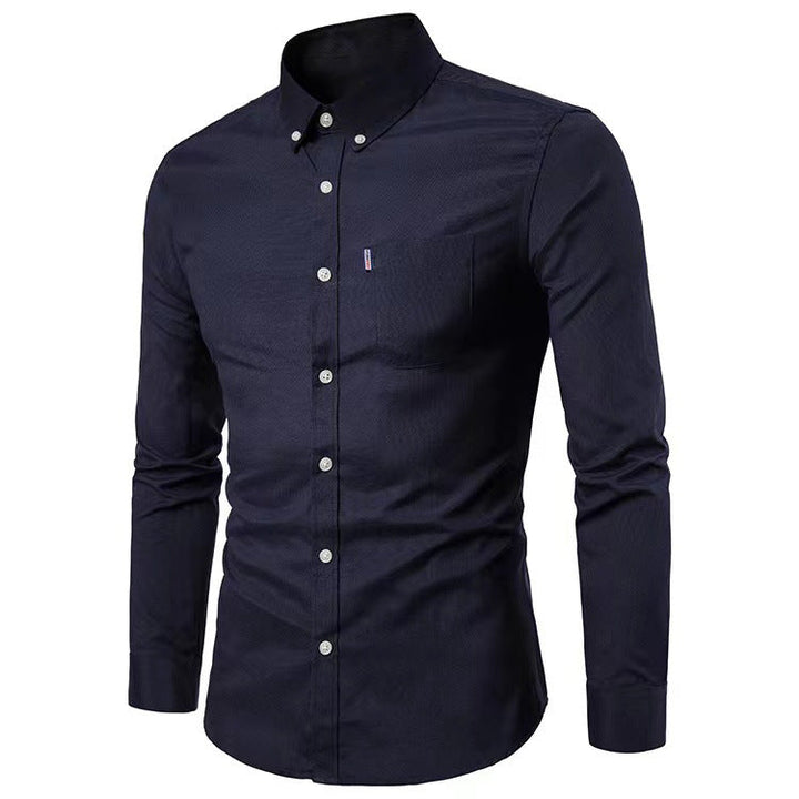 Herren nan tailliertes Oxford-Hemd mit Button-Down-Kragen und Brusttasche Drune