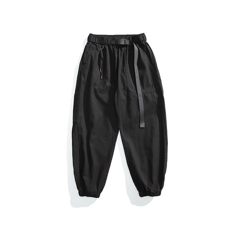 Herren Tapered-Canvas-Cargo-Jogger mit elastischem Kordelbund und integriertem Gurt Drune