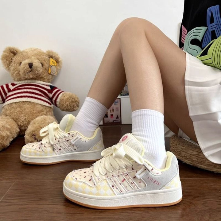 Damen Vintage Sport Sneakers mit modischem Denim-Design Drune
