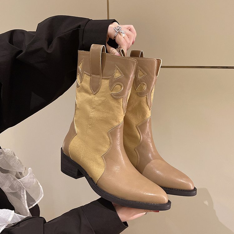 Damen Cowboy-Stiefel mit modischem Stickmotiv Drune