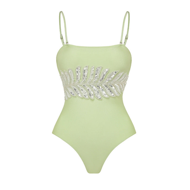 Damen Eleganter Einteiler mit funkelnden Paillettenapplikationen Drune