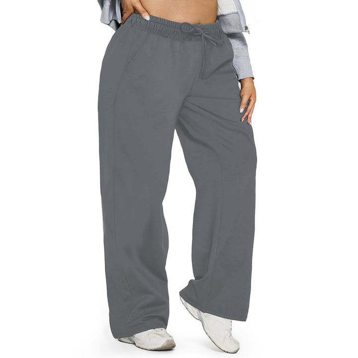 Damen Weite High-Waist Yogahose mit Leopardenmuster und Kordelzug Drune