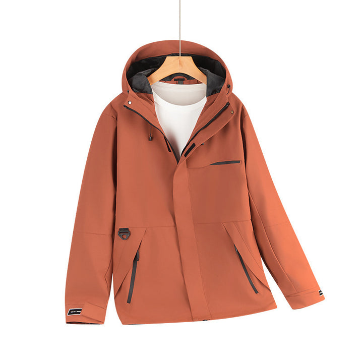 Herren Wasserabweisende Softshell-Kapuzenjacke mit verdeckten Reißverschlüssen und urbanem Schnitt Drune