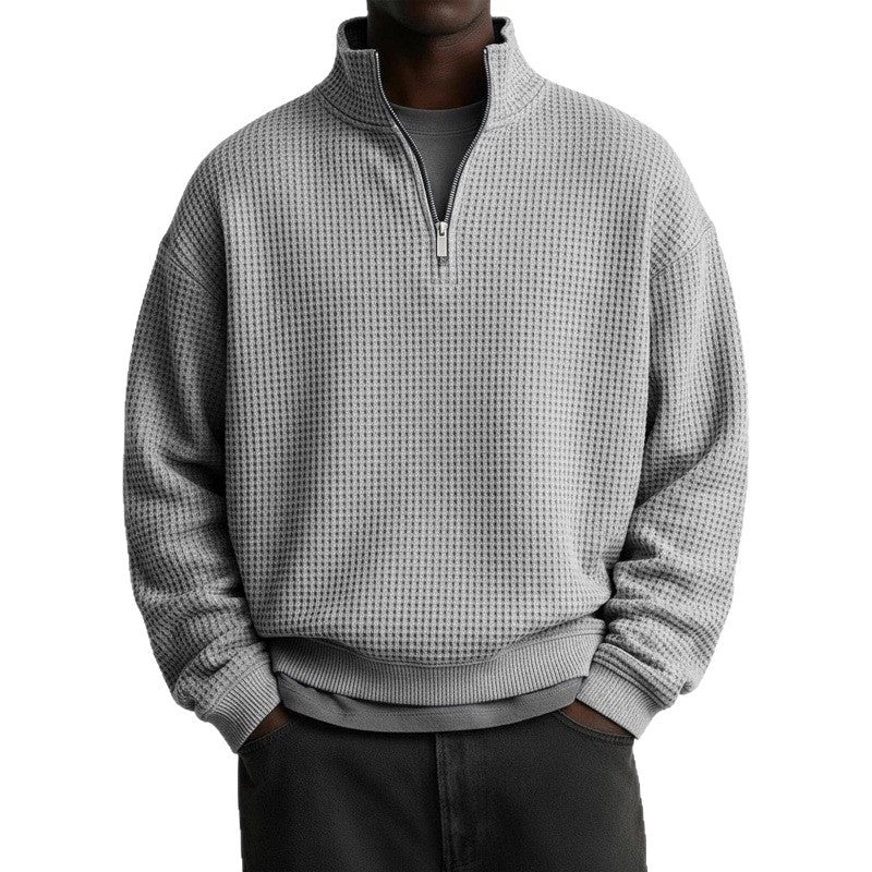 Herren Sportlicher Stehkragenpullover mit Reißverschluss Drune