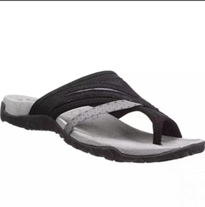 Damen Zehentrenner Sandalen mit anatomischer Fußbettung und rutschfester Sohle Drune