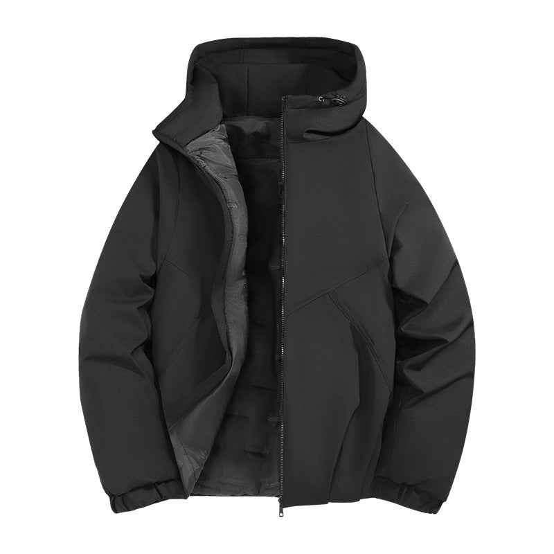 Herren Wattierte Übergangsjacke mit Kapuze, wind- und wasserabweisender Hülle & minimalistischer Stepp-Optik Drune