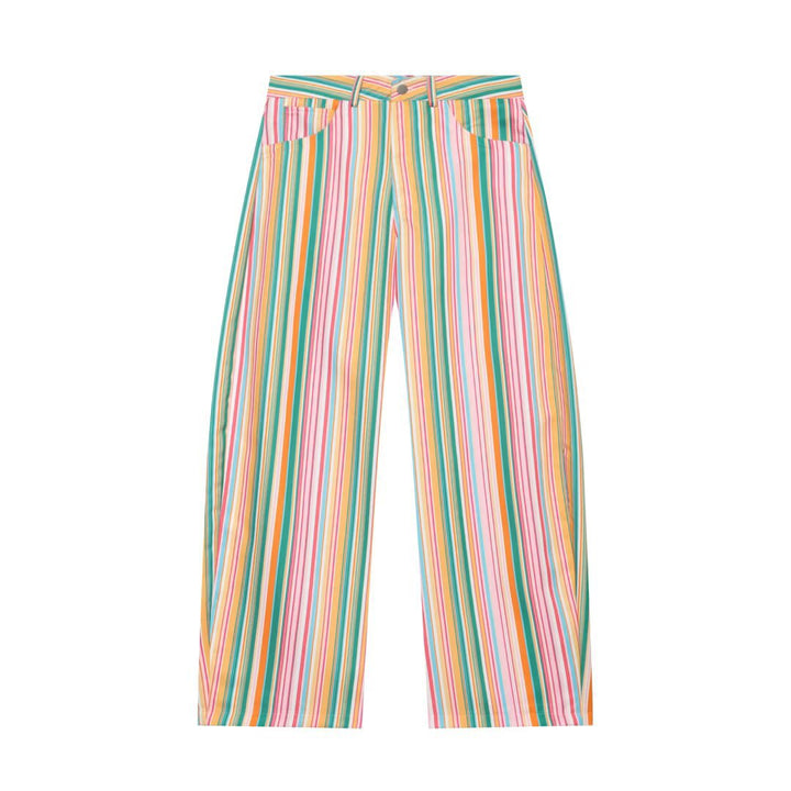 Damen Leicht fallende Palazzo-Hose mit hoher Taille und seitlichen Eingrifftaschen Drune
