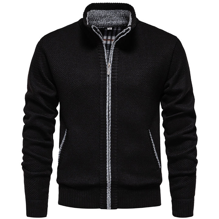 Herren Strickjacke mit hohem Kragen und praktischem Reißverschluss Drune