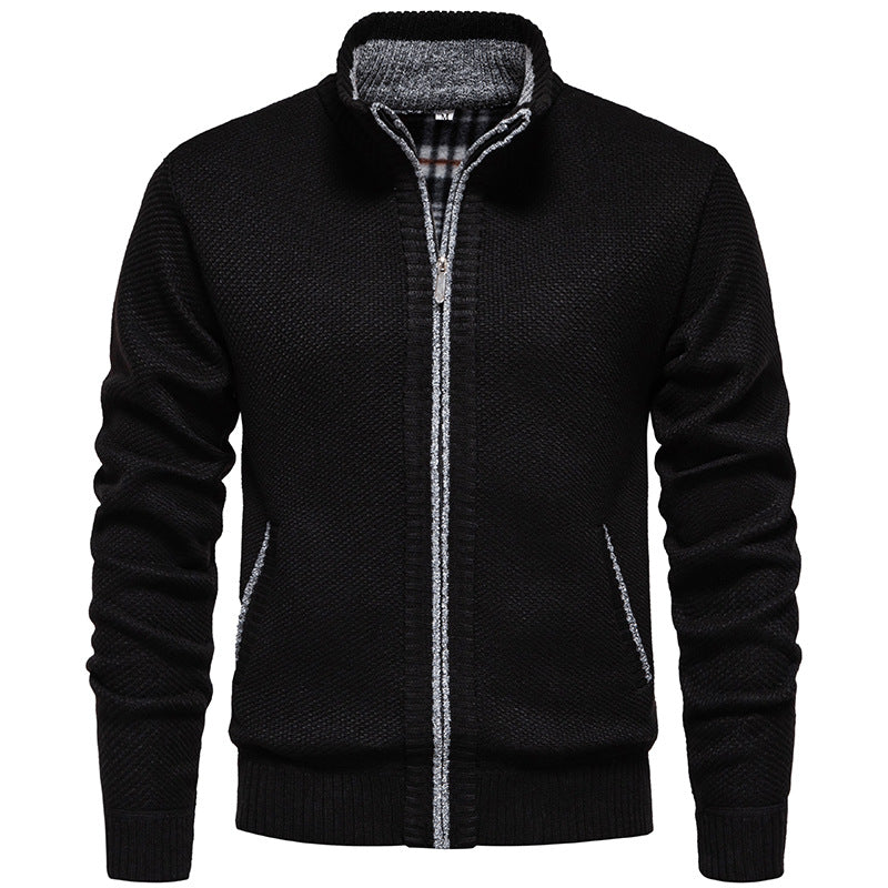 Herren Strickjacke mit hohem Kragen und praktischem Reißverschluss Drune