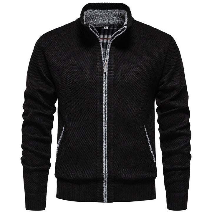 Herren Strickjacke mit hohem Kragen und praktischem Reißverschluss Drune