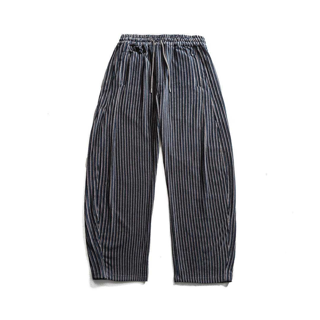 Damen Weite Plissee-Hose mit elastischem Bund und Tunnelzug Drune