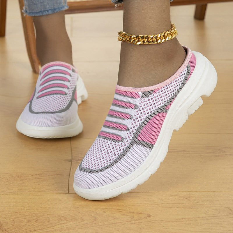 Damen Slip-on Strick-Sneaker Clog mit atmungsaktiver Maschenoberfläche und leichter Profilsohle Drune