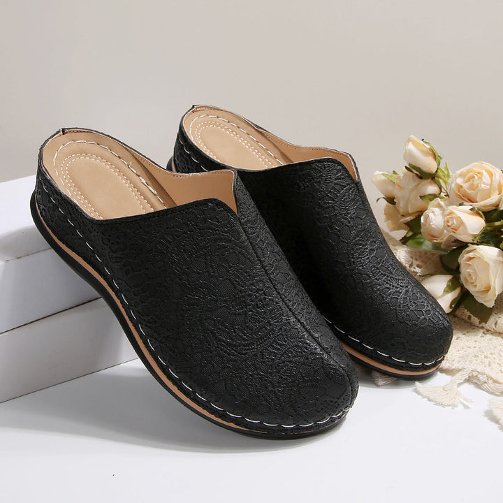 Damen Komfortable Clogs mit eleganter Spitzenstruktur und ergonomischem Fußbett Drune