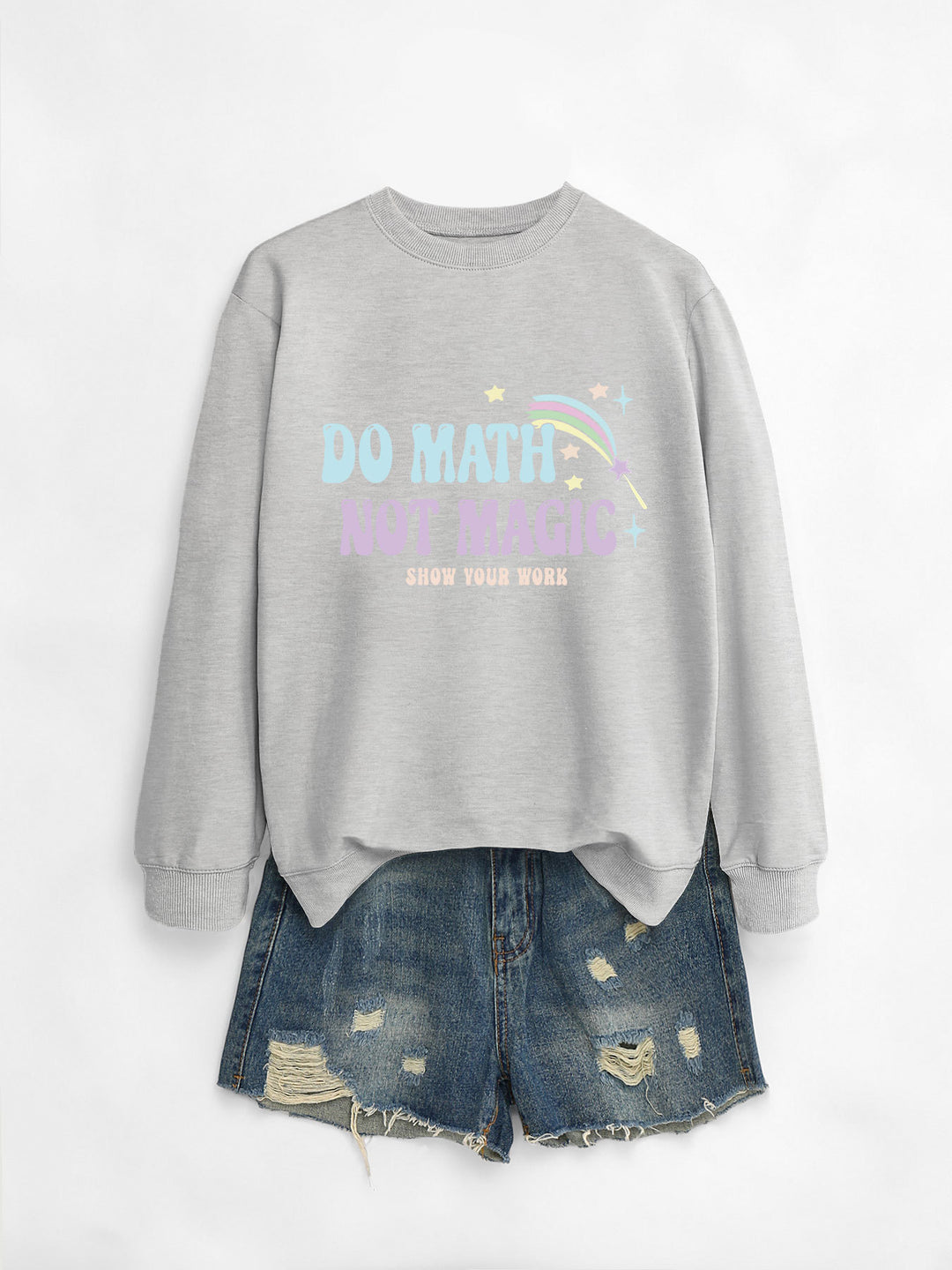 Damen lässiger Sweatshirt mit inspirierendem Mathematikmotiv Drune