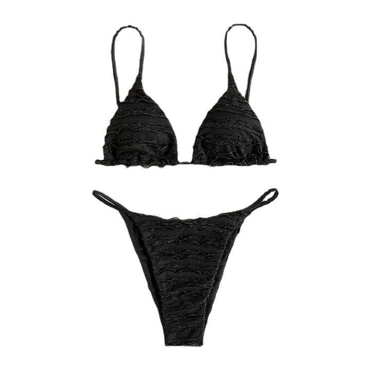 Damen Triangel-Bikini mit Rüschendesign und verstellbaren Trägern Drune