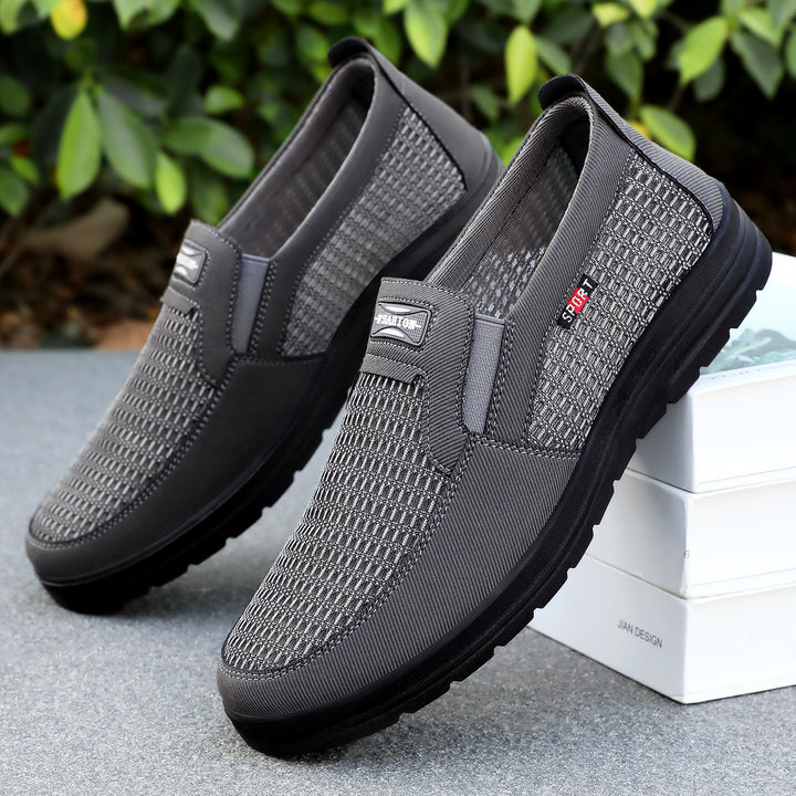 Herren nan atmungsaktiver Slip-On Freizeitschuh mit gestricktem Obermaterial, elastischem Einstieg und stoßdämpfender EVA-Sohle Drune