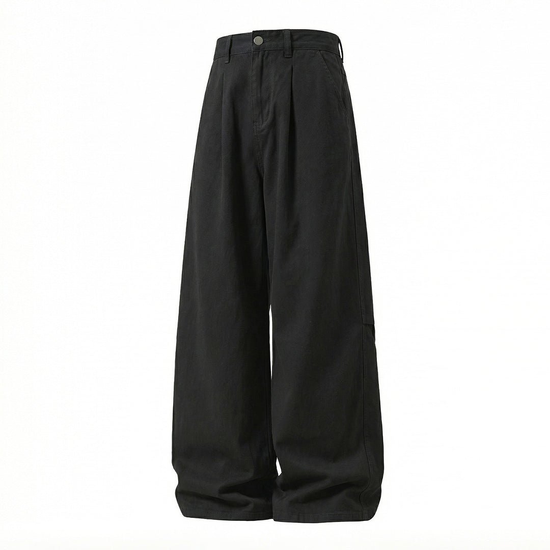 Damen Weite High-Waist Palazzo-Hose mit Bundfalten und extra weitem Bein Drune