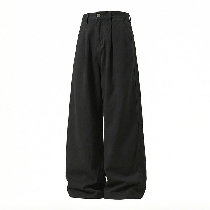 Damen Weite High-Waist Palazzo-Hose mit Bundfalten und extra weitem Bein Drune
