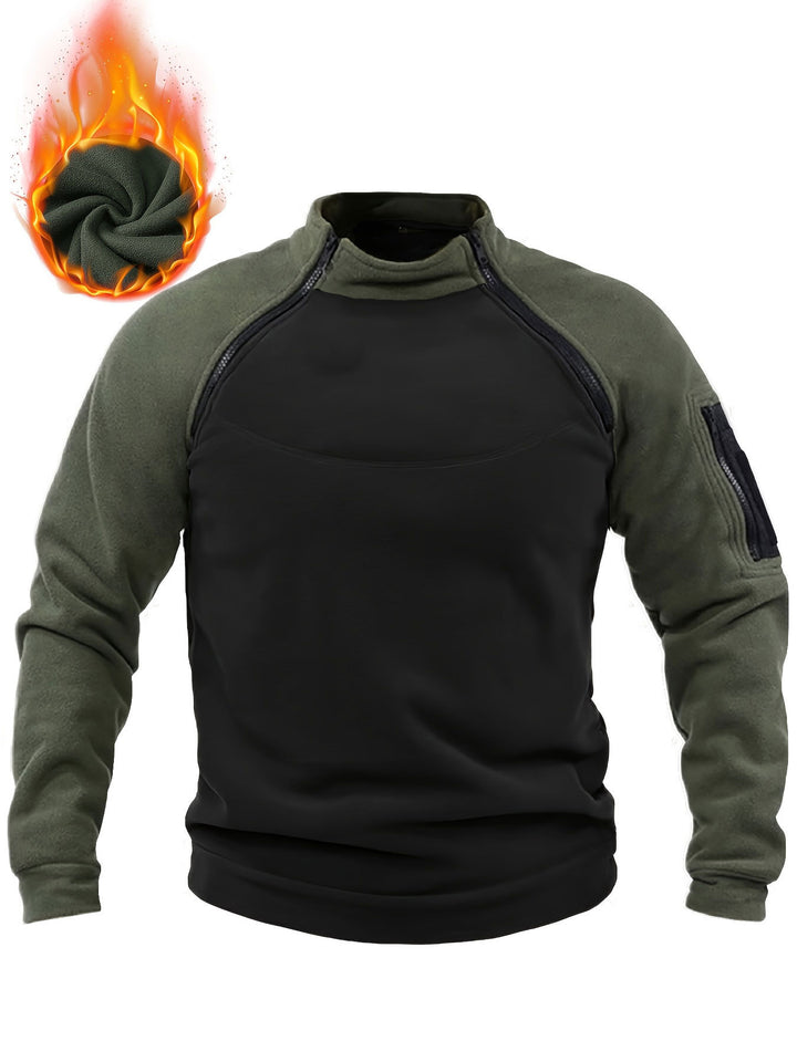 Herren Thermo-Fleecepullover mit Schulter-Reißverschlüssen & Ärmeltasche Drune