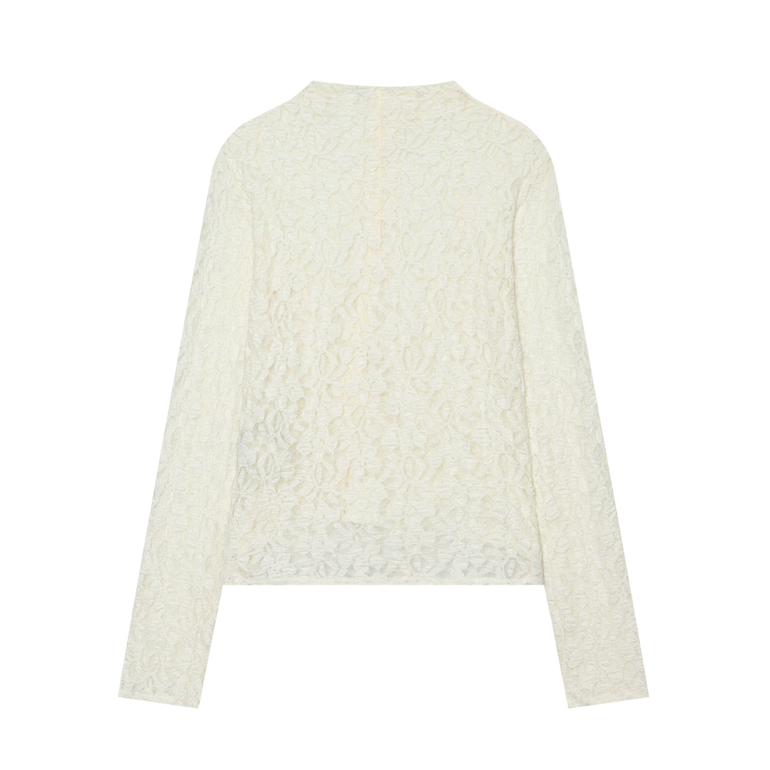 Damen Rückenknopf-Feinspitzen-Cardigan mit floralem Strukturmuster Drune