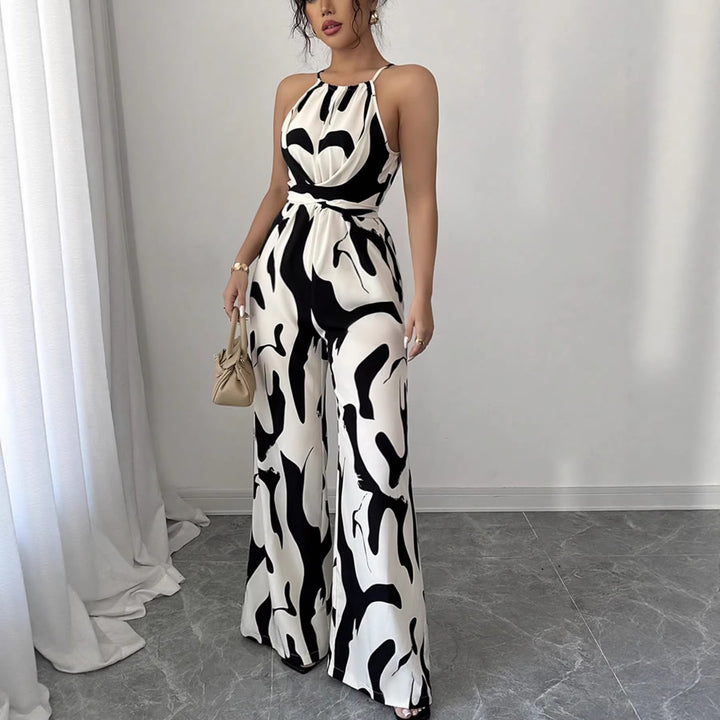 Damen Overall mit weitem Bein und modernem Muster Drune