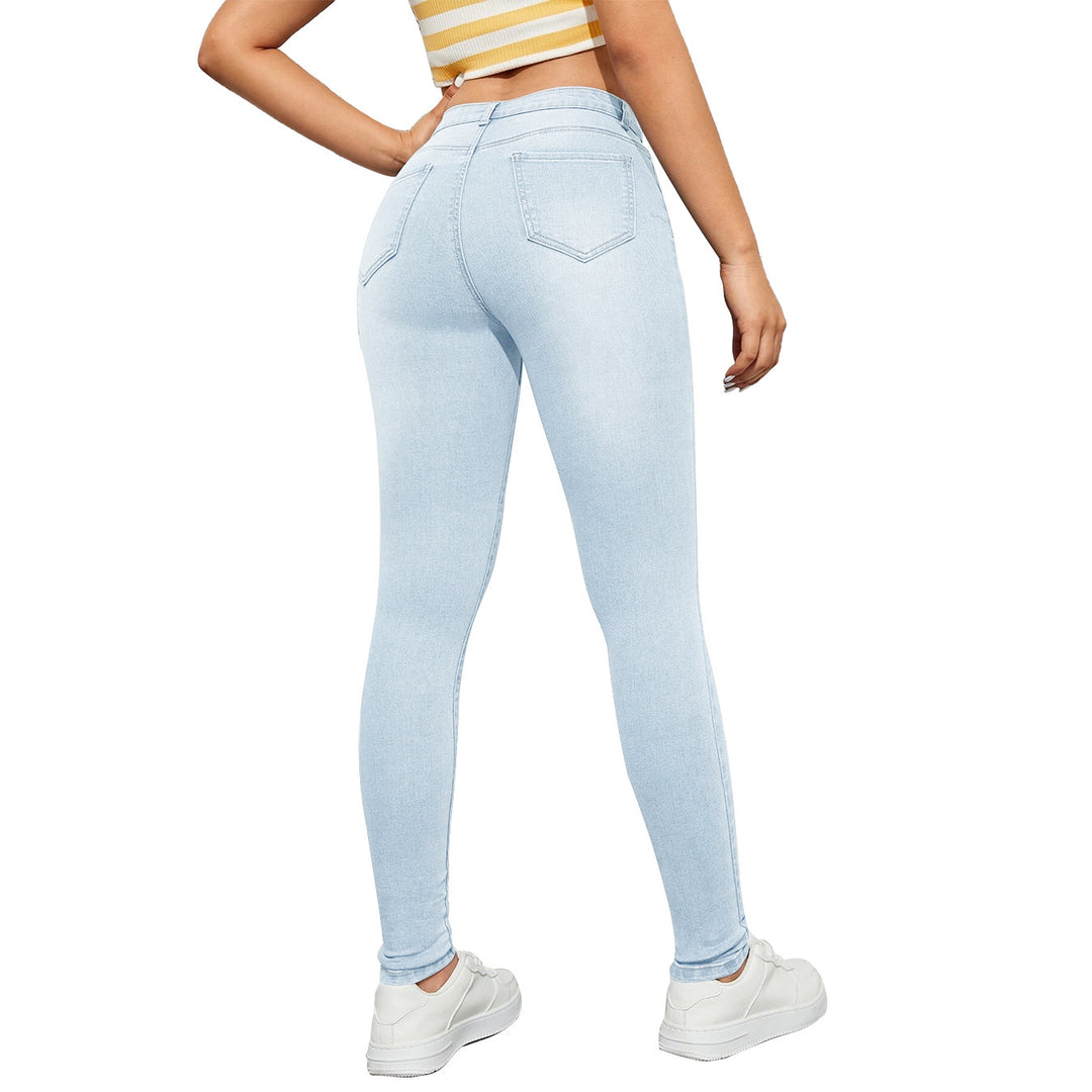 Damen High-Waist Skinny Jeans mit formendem Stretch und Push-up-Effekt Drune