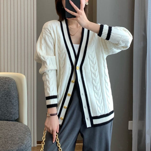 Damen Strickjacke mit elegantem Zopfdesign Drune