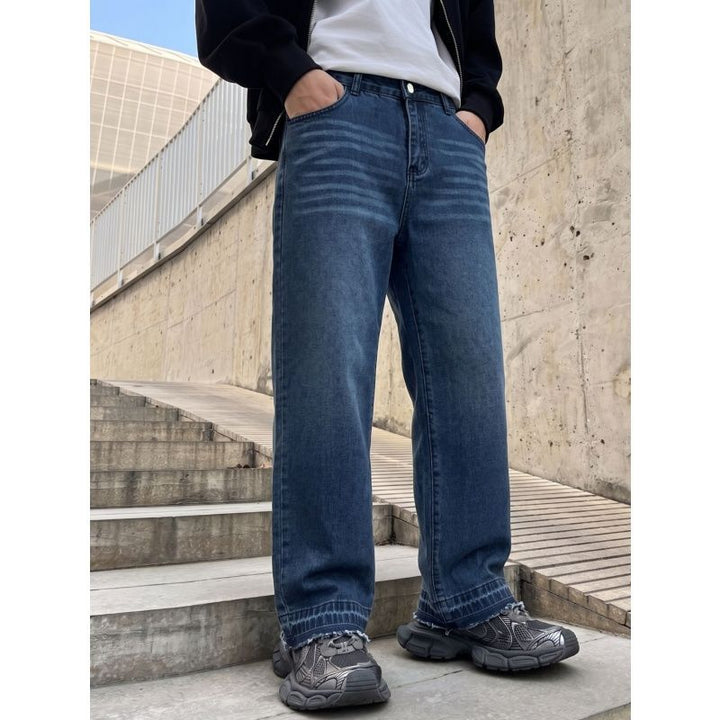 Herren Lässige Weit geschnittene Jeans Drune