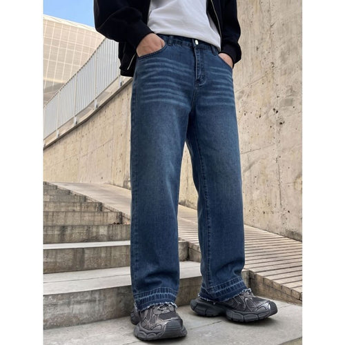 Herren Lässige Weit geschnittene Jeans Drune