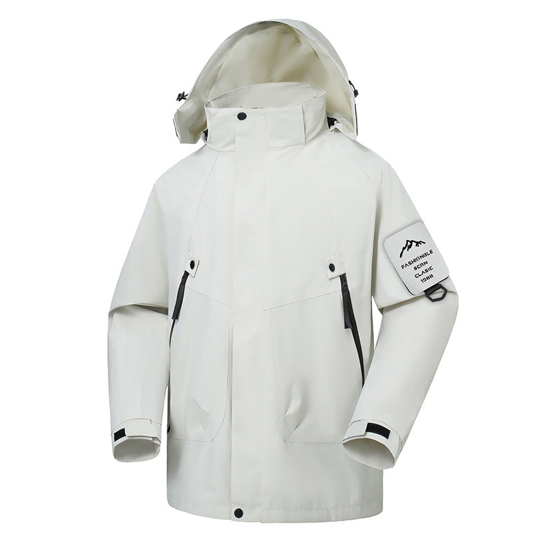 Herren Wasserdichte Softshell-Outdoorjacke mit verstellbarer Kapuze und versiegelten Nähten Drune