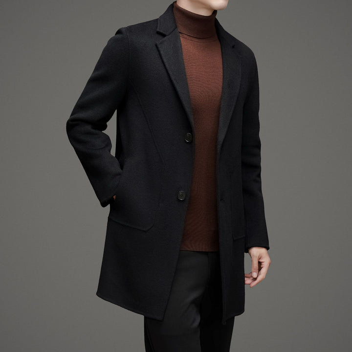 Herren eleganter Wollmantel mit praktischen Taschen und klassischem Schnitt Drune