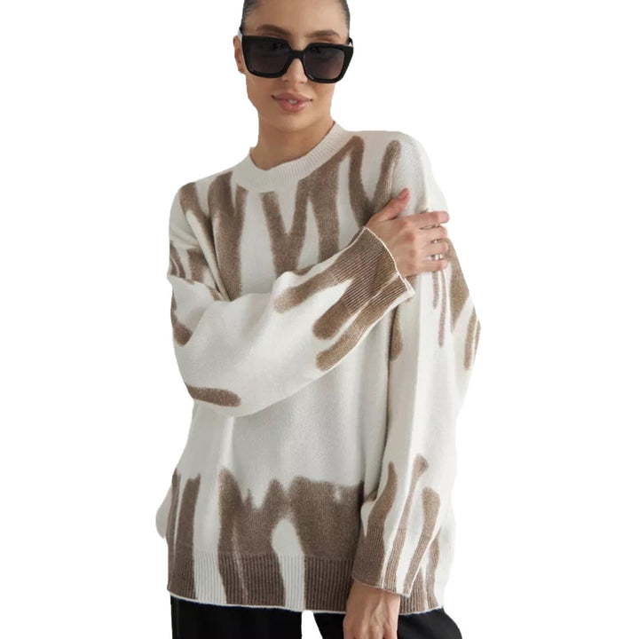 Damen Trendiger Strickpullover mit modischem Muster Drune