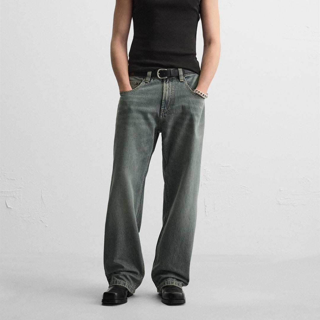 Damen High‑Waist Cropped Wide‑Leg Jeans aus weichem Stretch-Denim Drune