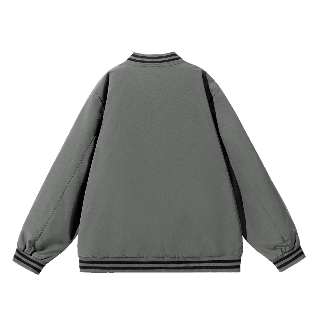 Herren Weite Oversize-Bomberjacke im Utility-Look mit gestreiften Rippbündchen und durchgehendem Reißverschluss Drune