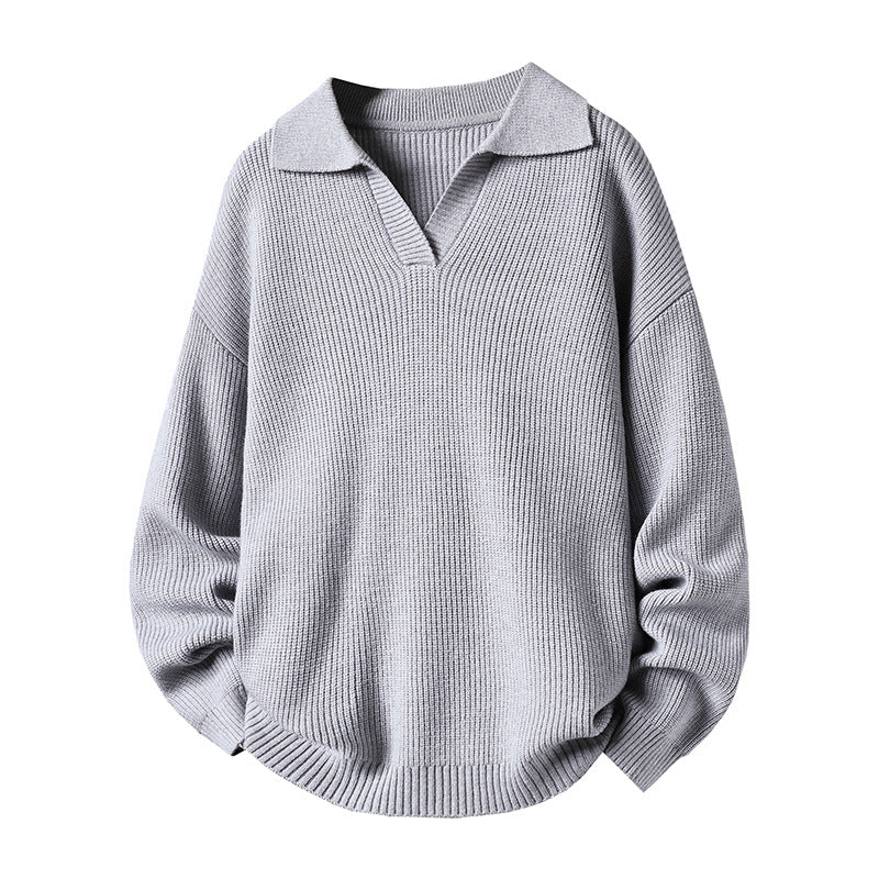 Damen Oversized Pullover mit Kragen Drune