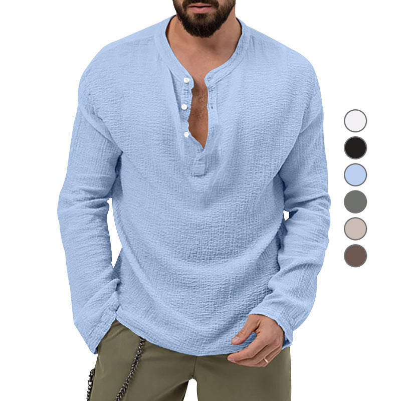 Herren Langarmshirt mit Knopfleiste Drune