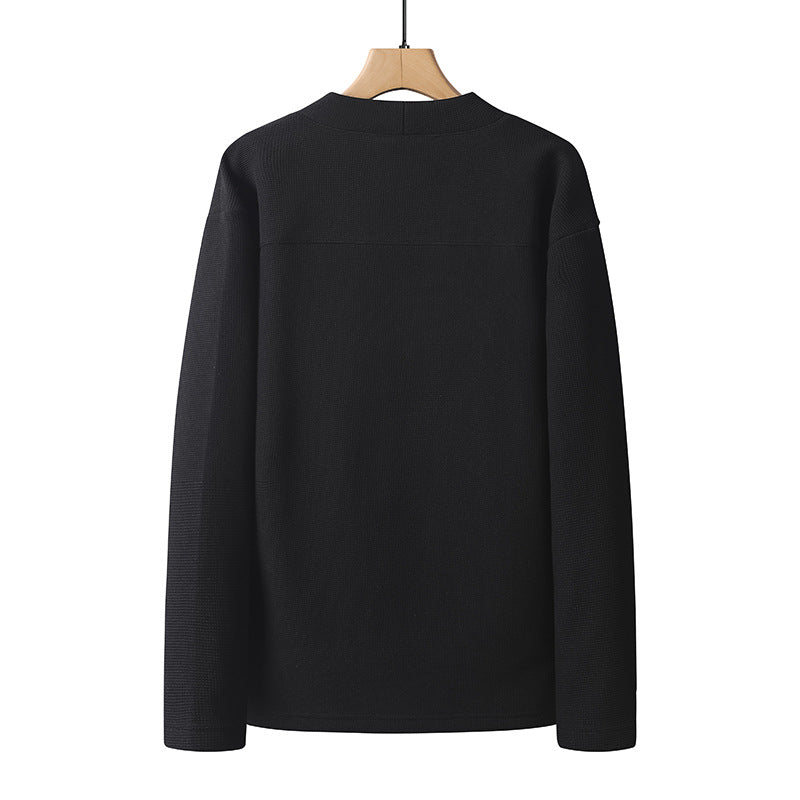 Herren leichter Strickcardigan mit V-Ausschnitt, Knopfleiste und aufgesetzten Taschen Drune