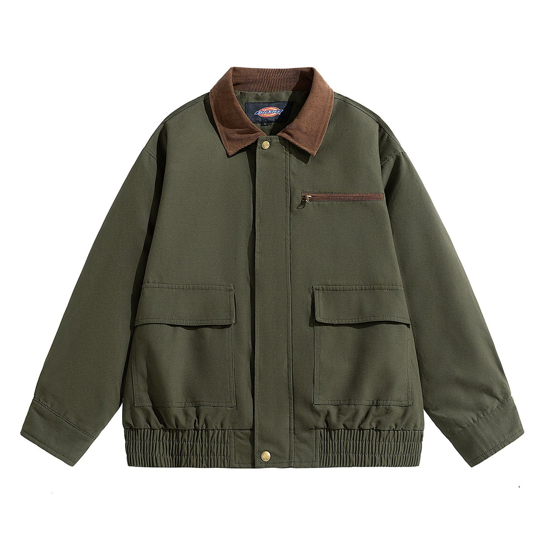 Herren Oversize-Utility-Fieldjacke mit Cordkragen, elastischem Saum & Pattentaschen Drune