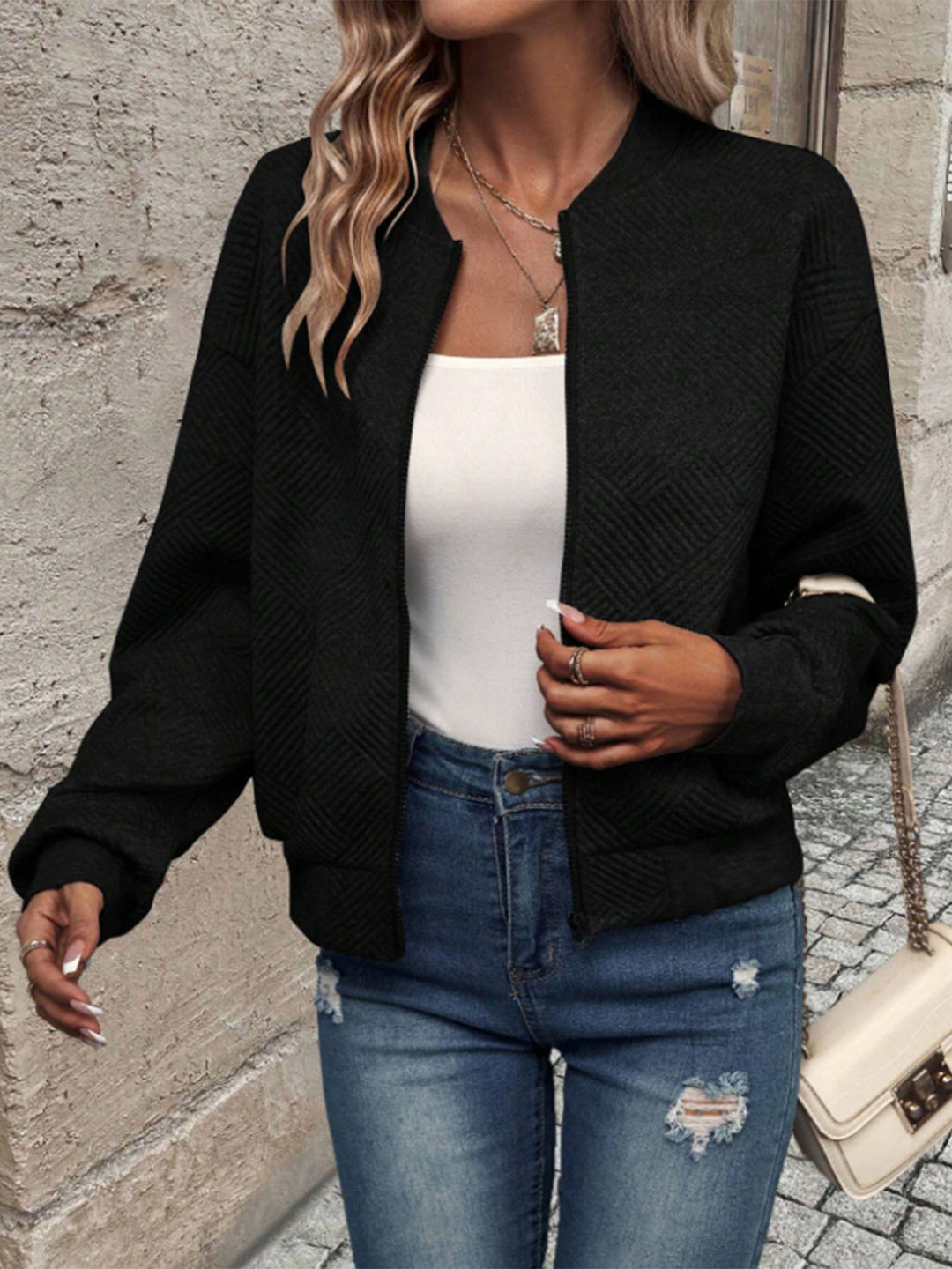 Damen Jacke mit strukturiertem Stoff und modernem Schnitt Drune